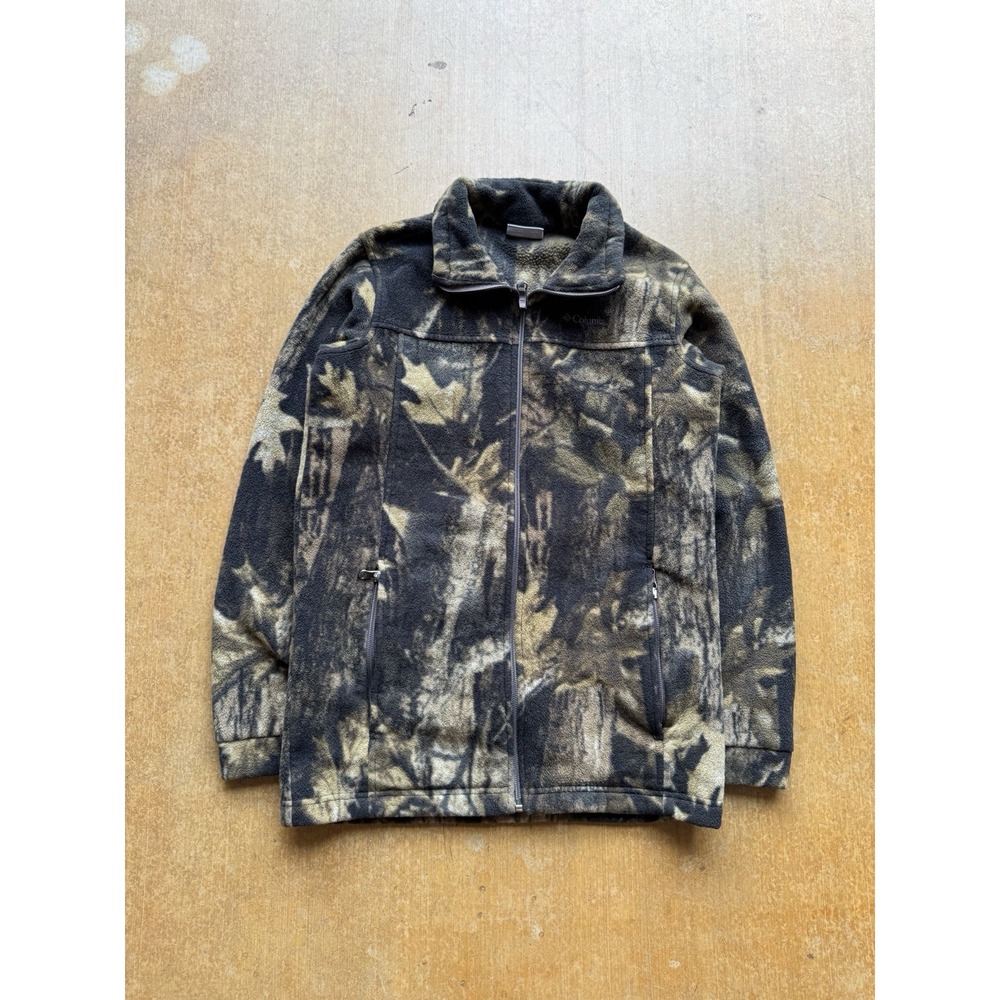 Columbia Camo Camouflage Hunting Outdoors Fleece Zip Up Jacket Kids 14-16 Years